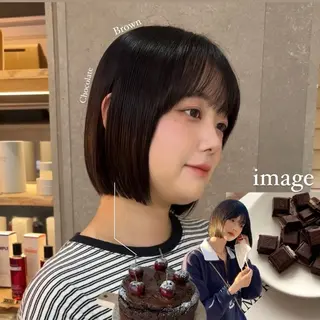 ショート カラー 韓国ショート＆ボブ/ 暖色カラー♥️マリンのヘアスタイル