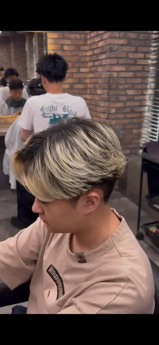 ショート カラー パーマ ヘアアレンジ メンズ キッズ 波巻き/シャドウ/ 特化 福田朝輝のヘアスタイル