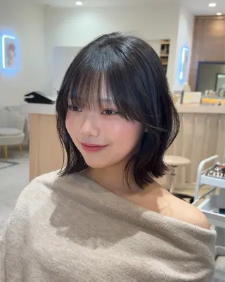 ミディアム けいし🐬ボブ 美髪縮毛矯正のヘアスタイル