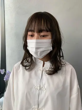 セミロング カラー ボブパーマコテ巻き風 パーマNo1深江秀平のヘアスタイル