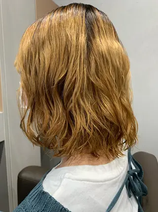 ミディアム パーマ ボブパーマコテ巻き風 パーマNo1深江秀平のヘアスタイル