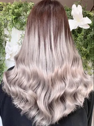 ロング カラー ヘアアレンジ エクステ/TARKY 編み込みエクステのヘアスタイル