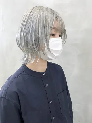 ショート カラー パーマ ヘアアレンジ メンズ ハイトーン/レイヤー 🌸さくらのヘアスタイル