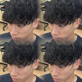 ミディアム メンズ 焼津メンズパーマ特化 大石雄生のヘアスタイル