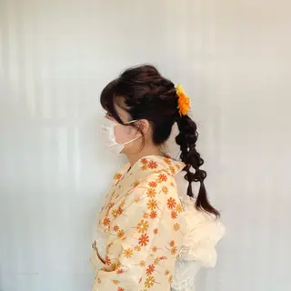 ロング ヘアアレンジ 松本優香/ボブ/ダ ブルカラー/髪質改善のヘアスタイル