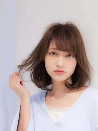 ミディアム カラー 髪質改善🌈縮毛矯正 荻原 達矢のヘアスタイル