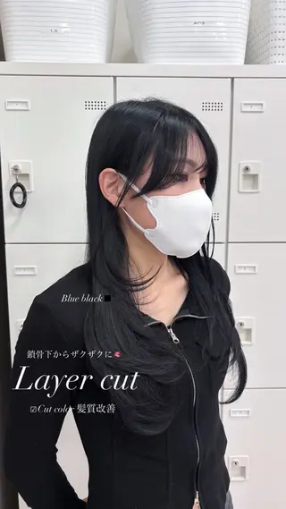 ロング カラー 抜け感レイヤー︴ ニュアンスカラーのヘアスタイル