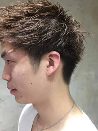 ショート カラー メンズ Soleria 田中慎一のヘアスタイル