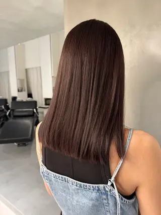 セミロング カラー ヘアアレンジ オリーブ透明感カラー 表参道/MIKUのヘアスタイル