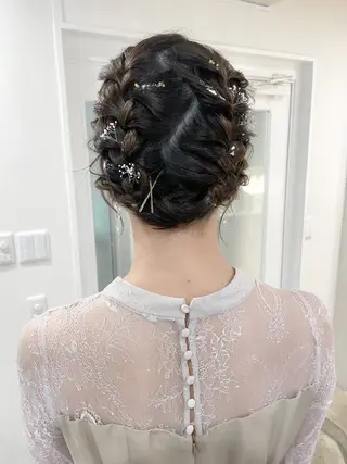 ヘアアレンジ ミディアム/顔周り/ ベージュ🌼mayuのヘアスタイル