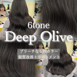 ロング カラー ブリーチ縮毛矯正加藤 赤み無し透明感ヘアのヘアスタイル