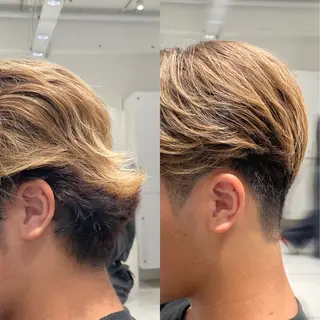 ショート カラー メンズ ブリ—チ🌈カラ— 🌀パ—マ🌿ちえのヘアスタイル