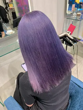 セミロング カラー 安井まゆ _Box mico.のヘアスタイル