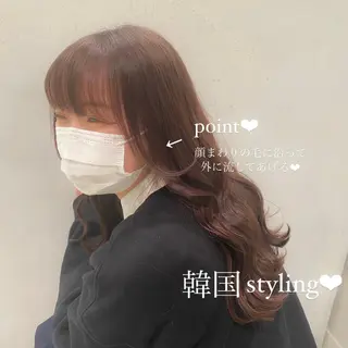 セミロング カラー ブリーチなしWカラー 🎀韓国ヘア/amiのヘアスタイル