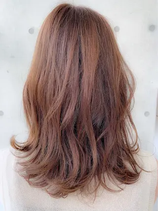 セミロング カラー ブリーチなし💗 艶カラー 翔太郎のヘアスタイル