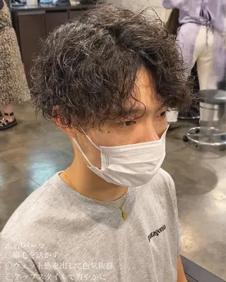 ショート カラー パーマ ヘアアレンジ メンズ 当日予約⭕️ JUNYAのヘアスタイル