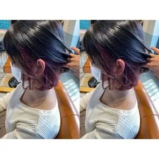 カラー 🩵盛れる顔周り/ 艶カラーemi🩵のヘアスタイル