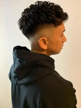 ショート パーマ メンズ 田中 千恩のヘアスタイル