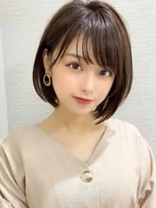 ショート カラー パーマ ヘアアレンジ 髪質改善\艶髪カラー 💐園田さやかのヘアスタイル
