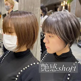 ショート カラー 透明感カラー🌿 グレージュ🐺陽介のヘアスタイル