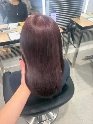ロング カラー 💗愛され暖色💗 ピンク/レッド💗のヘアスタイル