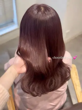 セミロング カラー 表参道/ピンク♡ 盛れる顔周り♡amiのヘアスタイル