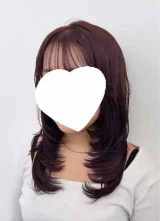 セミロング カラー レイヤー透明感カラー ブリーチ🎀オトハのヘアスタイル