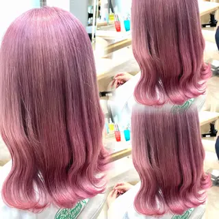 セミロング カラー 暖色/ブリーチカラー 🎀 M i k uのヘアスタイル