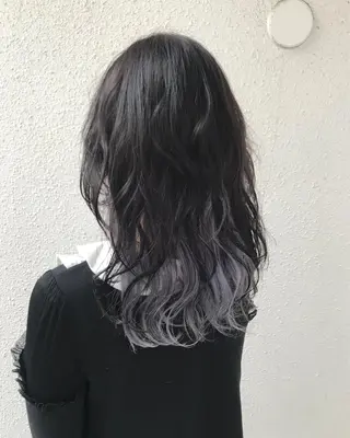 セミロング カラー インナーカラー/天神 ブリーチ/吉田のヘアスタイル