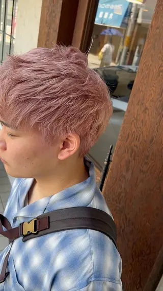 ショート カラー メンズ MATSURI BASE.AWAJIのヘアスタイル