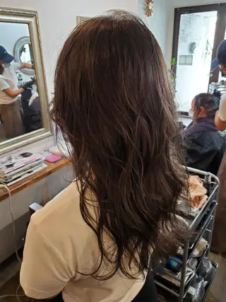 セミロング カラー 韓国風レイヤーカット 上手く丁寧早い/マツのヘアスタイル