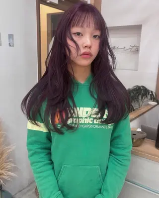 ロング カラー yuna☘️ 名古屋のヘアスタイル