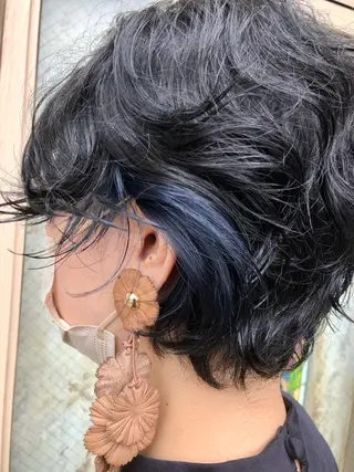 ショート カラー パーマ 鷺沼駅徒歩1分 キシタクのヘアスタイル