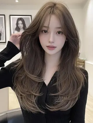 セミロング カラー FOCUS JAPANのヘアスタイル