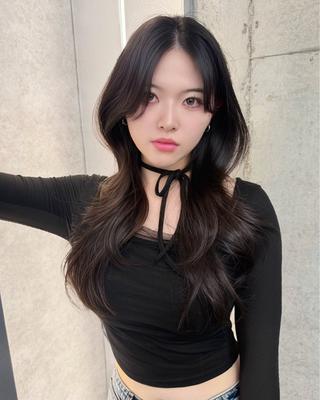 ロング カラー レイヤーカット 韓国ヘアayameのヘアスタイル