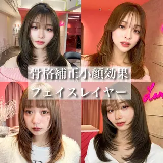 ミディアム カラー 山崎/ボブ縮毛矯正 レイヤー髪質改善のヘアスタイル