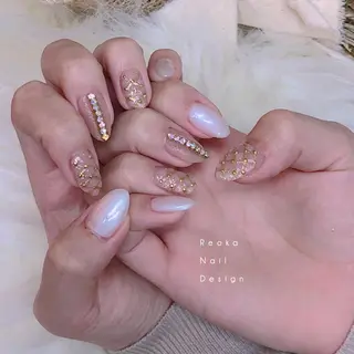 セミロング ネイル Blowe ニュアンスのネイルデザイン