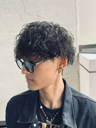 パーマ メンズ 山下 徹のヘアスタイル