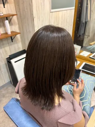 ミディアム カラー 暖色カラー💞 菊地しおんのヘアスタイル