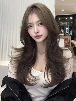 セミロング カラー FOCUS JAPANのヘアスタイル