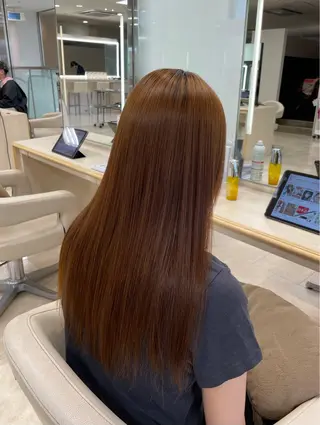 ロング シャドウパーマ／骨格 矯正カット　トモキのヘアスタイル
