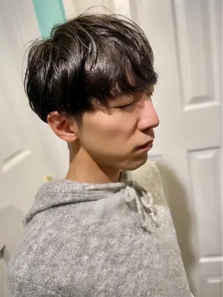 パーマ メンズ 原 千景のヘアスタイル