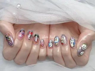 ネイル エツメ💅 長さ出し🎀デザインのネイルデザイン
