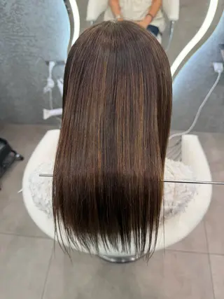 ロング ヘアアレンジ 大宮縮毛矯正🩵 レイヤー 佐藤和のヘアスタイル
