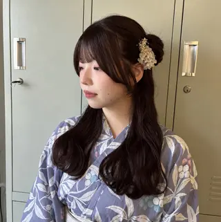 ヘアアレンジ 🎀韓国レイヤー/ 🫧透明感カラーのヘアスタイル