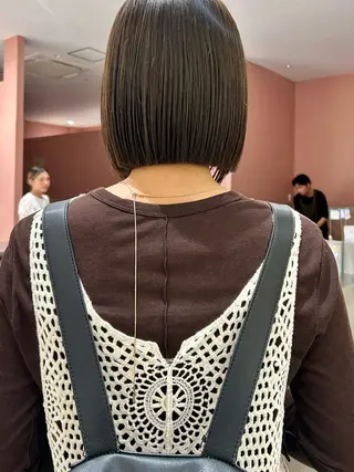 ショート カラー 👔ボブ﹨髪質改善 ストレート🩳ももかのヘアスタイル