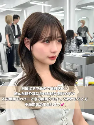 セミロング 前髪顔まわりカット 🌈中村海聖のヘアスタイル