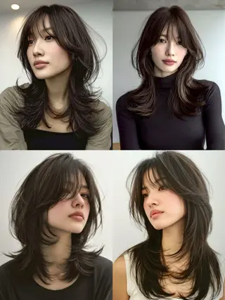 セミロング 【明石の艶髪神様】 染澤尋統のヘアスタイル