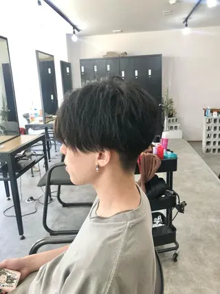 ショート カラー パーマ ヘアアレンジ メンズ キッズ ネイル マツエク・マツパ エビスザキレン/メン ズ/心斎橋🌳のヘアスタイル
