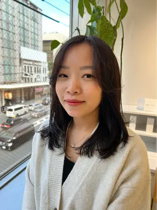 ミディアム カラー 🩰ニシムラヒカリ 半個室salon♡*のヘアスタイル
